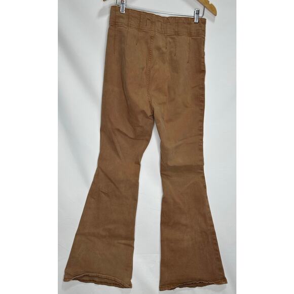 Free People Jayde High Rise Flare Pant in Mesa Rust Brown | Size 31 - Picture 7 of 8